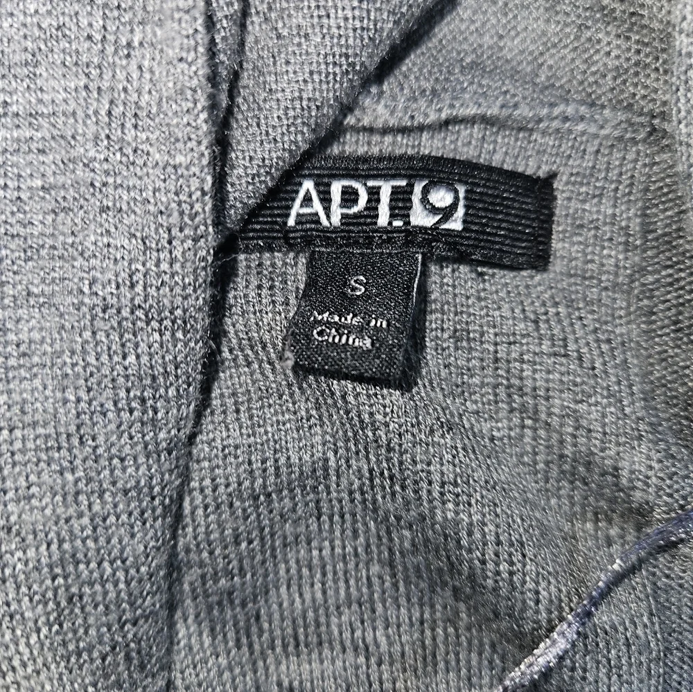 Apt. 9 Grey & Black Colorblock Open Front Cardigan Sweater Women's Small - Picture 3 of 8
